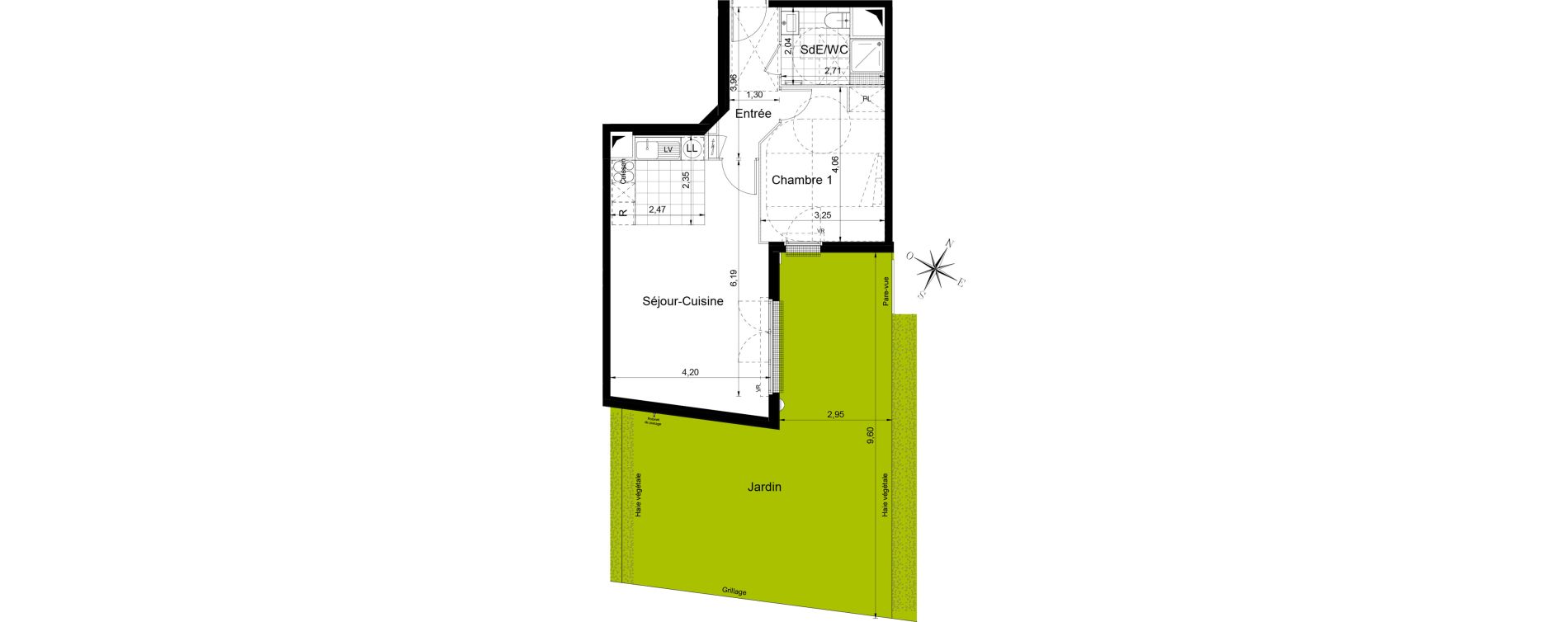 Appartement T2 de 49,90 m2 &agrave; Sainte-Genevi&egrave;ve-Des-Bois Centre