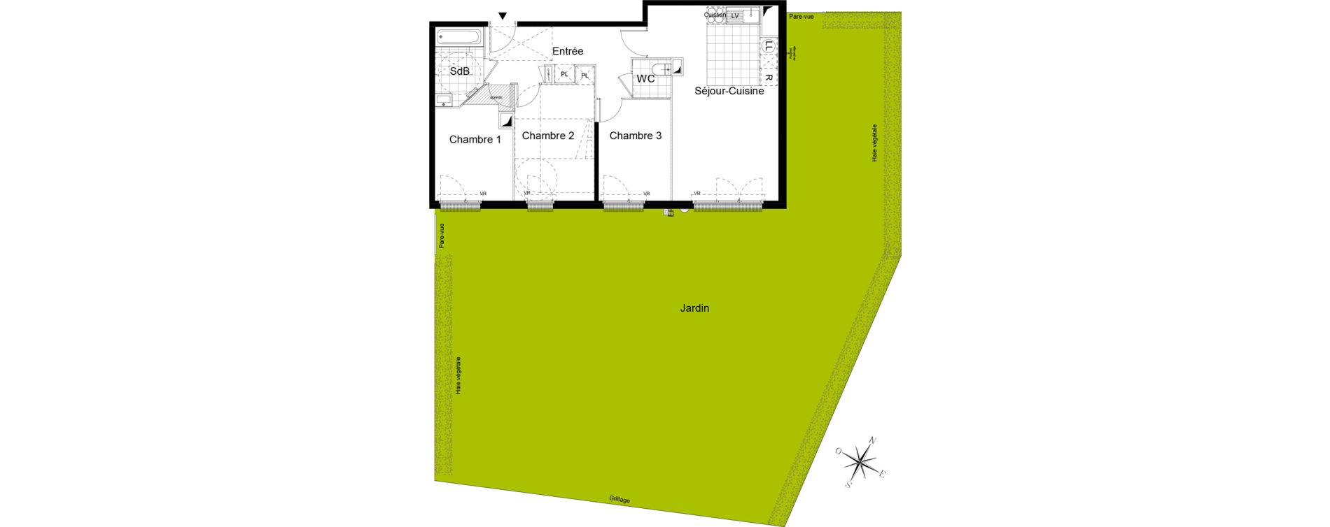 Appartement T4 de 74,65 m2 &agrave; Sainte-Genevi&egrave;ve-Des-Bois Centre
