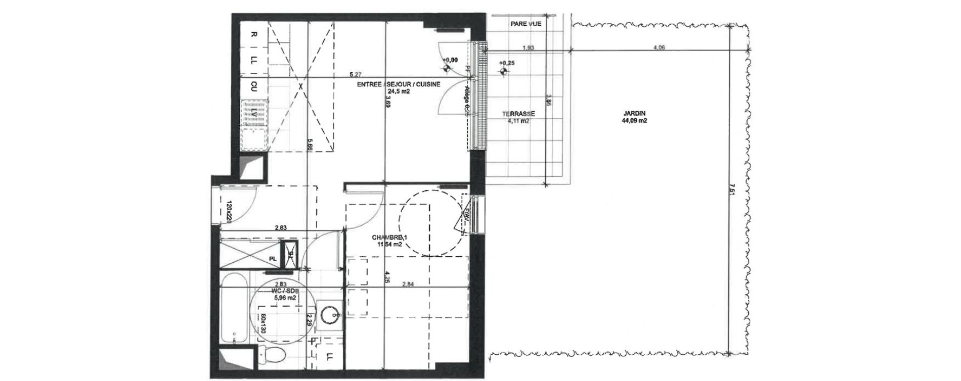 Appartement T2 de 42,00 m2 &agrave; Sainte-Genevi&egrave;ve-Des-Bois Liers