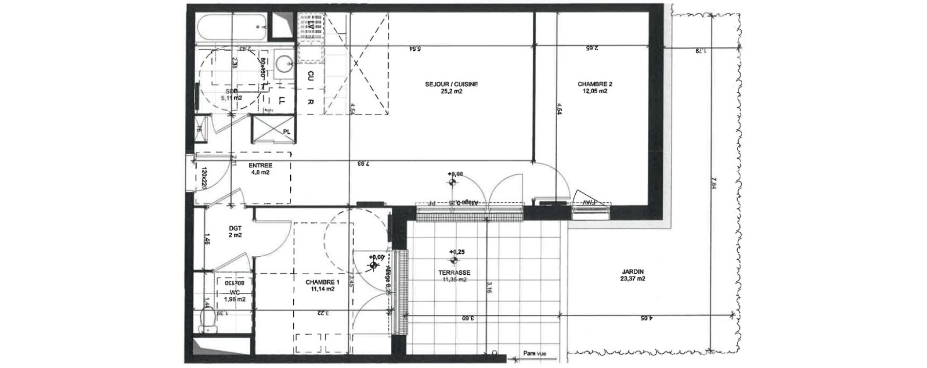 Appartement T3 de 62,28 m2 &agrave; Sainte-Genevi&egrave;ve-Des-Bois Liers