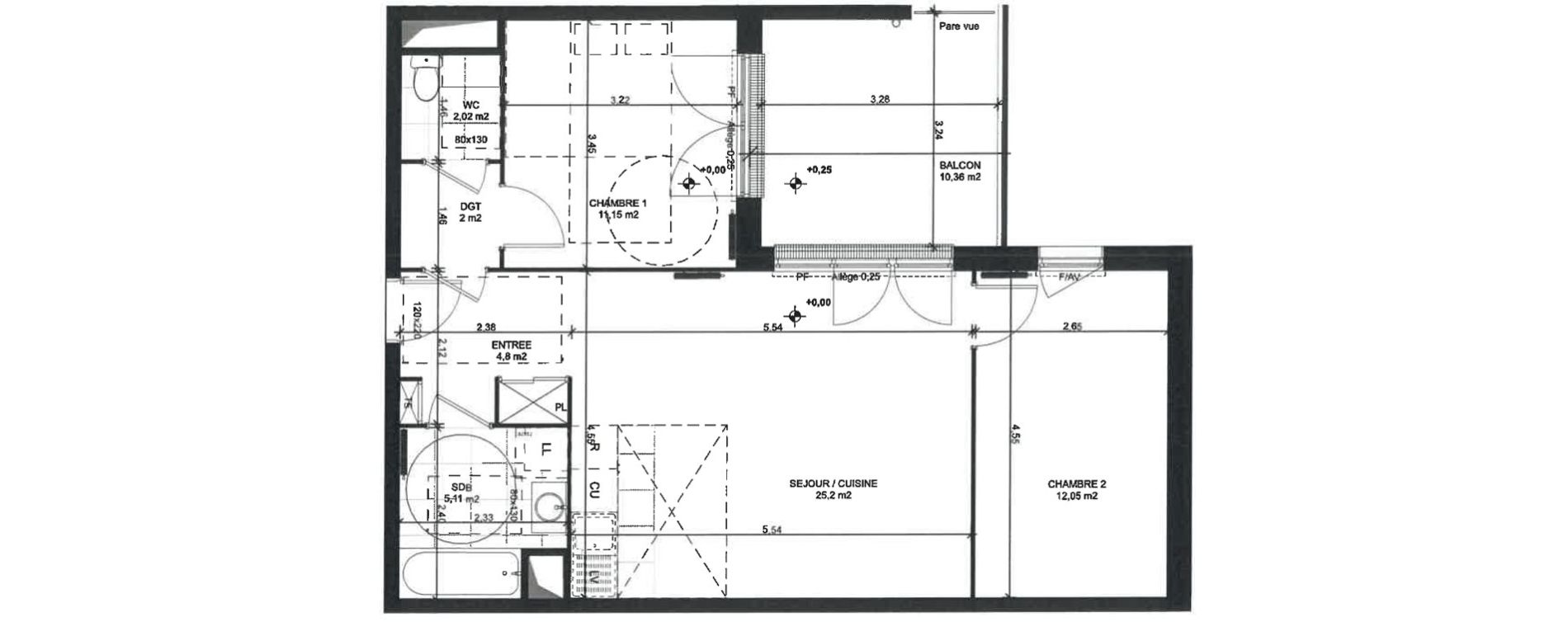 Appartement T3 de 62,28 m2 &agrave; Sainte-Genevi&egrave;ve-Des-Bois Liers