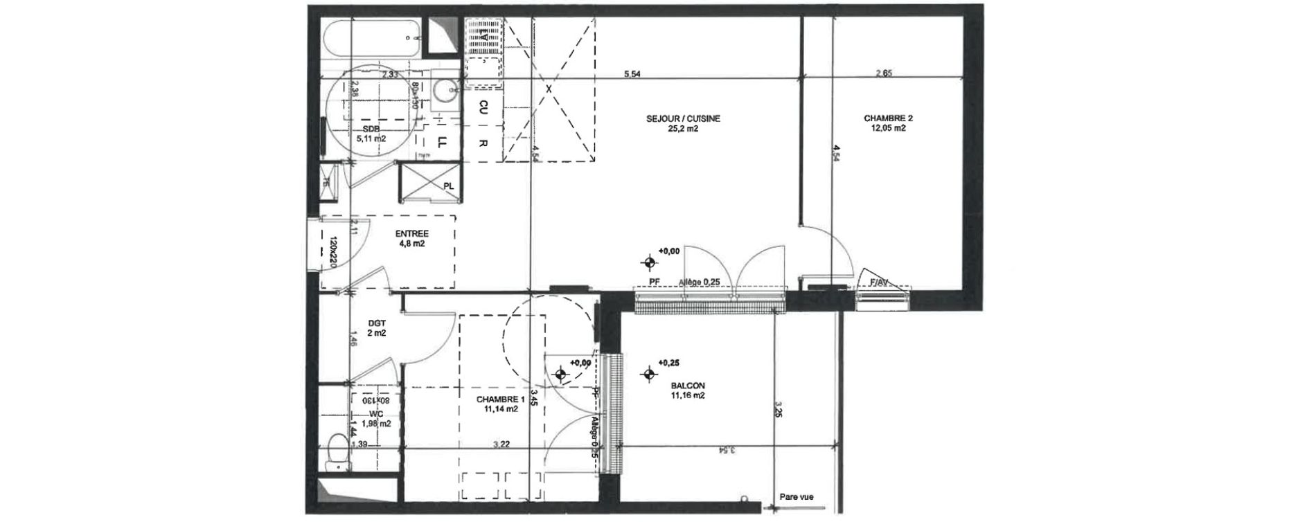 Appartement T3 de 62,28 m2 &agrave; Sainte-Genevi&egrave;ve-Des-Bois Liers