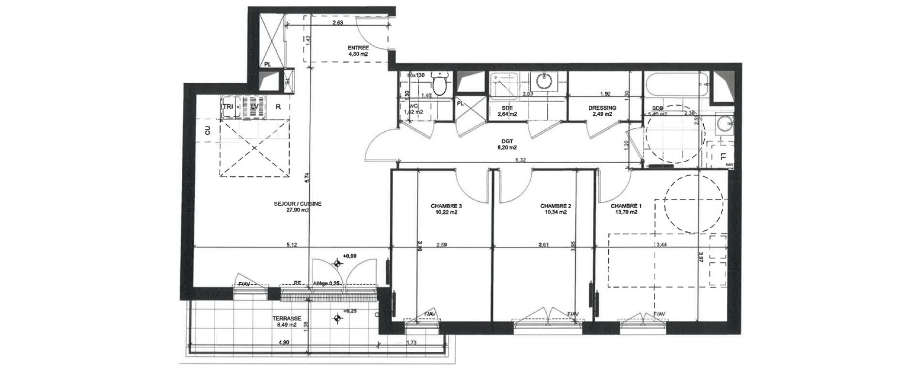 Appartement T4 de 88,21 m2 &agrave; Sainte-Genevi&egrave;ve-Des-Bois Liers