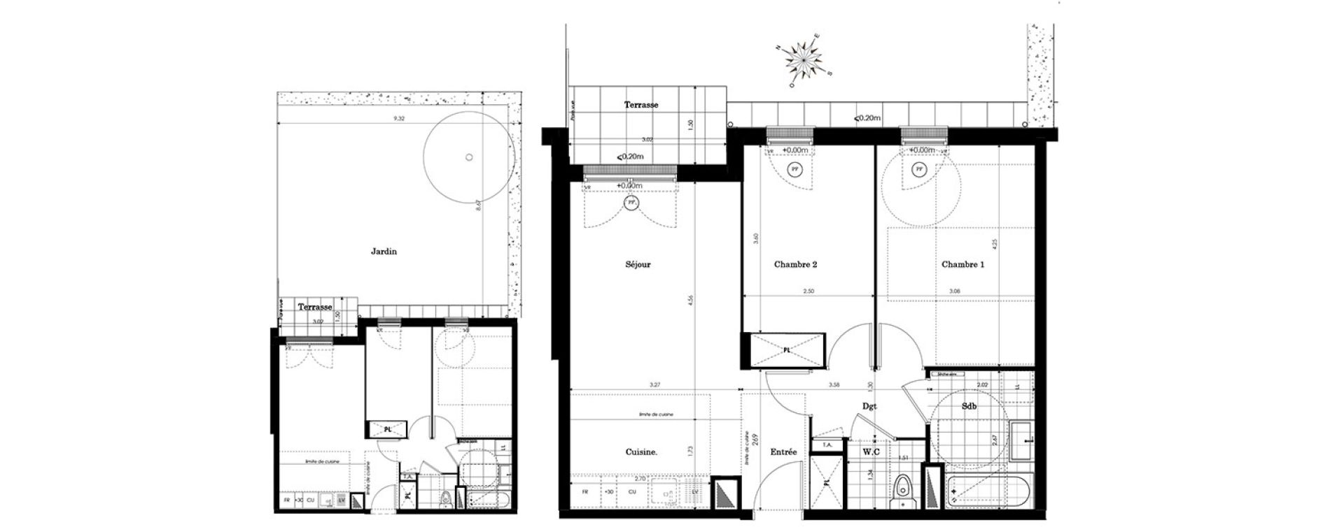 Appartement T3 de 57,67 m2 &agrave; Sainte-Genevi&egrave;ve-Des-Bois Centre