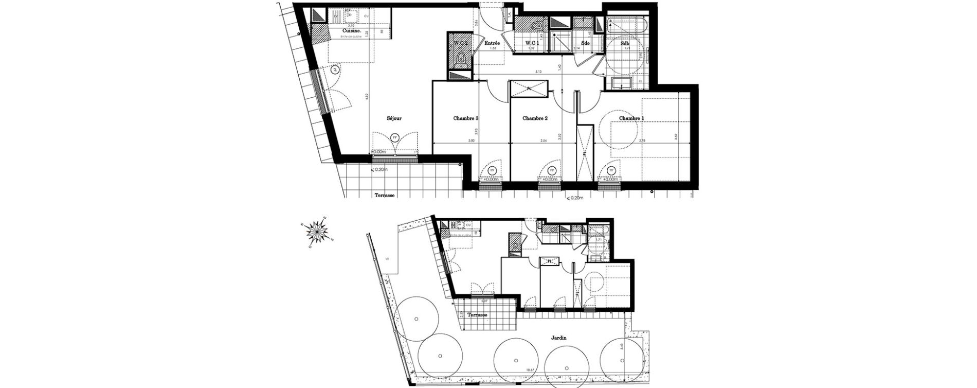 Appartement T4 de 81,52 m2 &agrave; Sainte-Genevi&egrave;ve-Des-Bois Centre