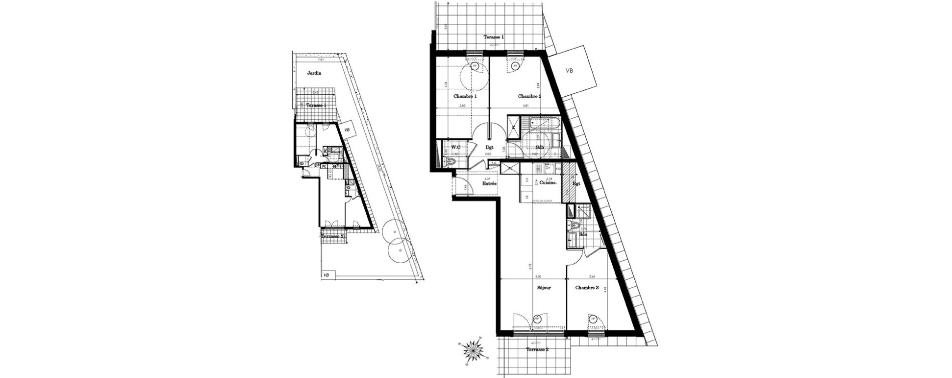 Appartement T4 de 86,68 m2 &agrave; Sainte-Genevi&egrave;ve-Des-Bois Centre
