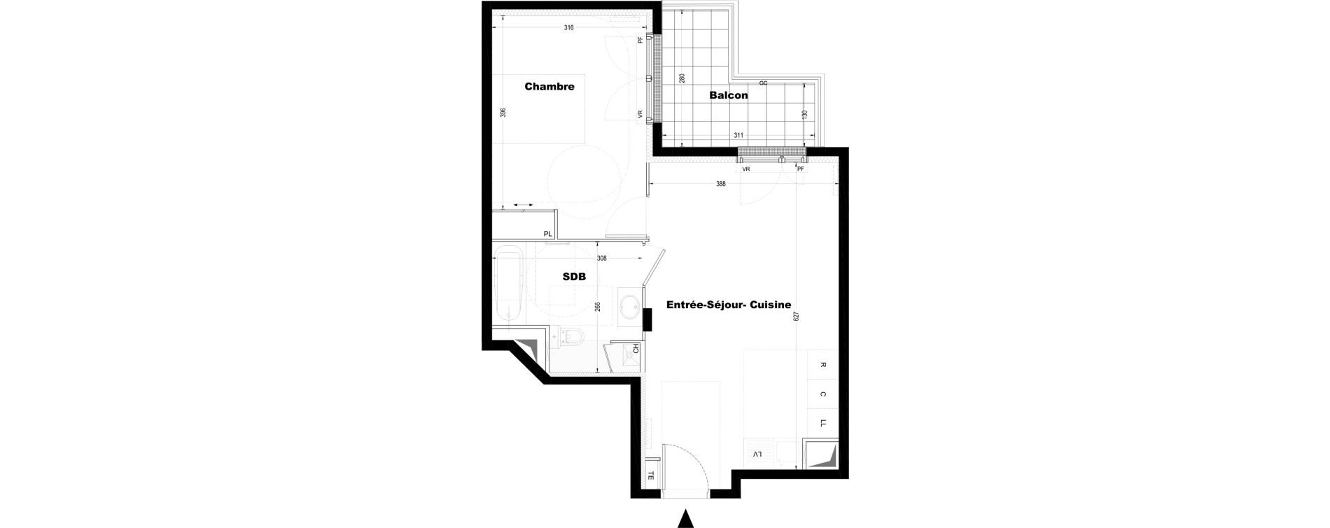 Appartement T2 de 46,04 m2 &agrave; Saintry-Sur-Seine Centre