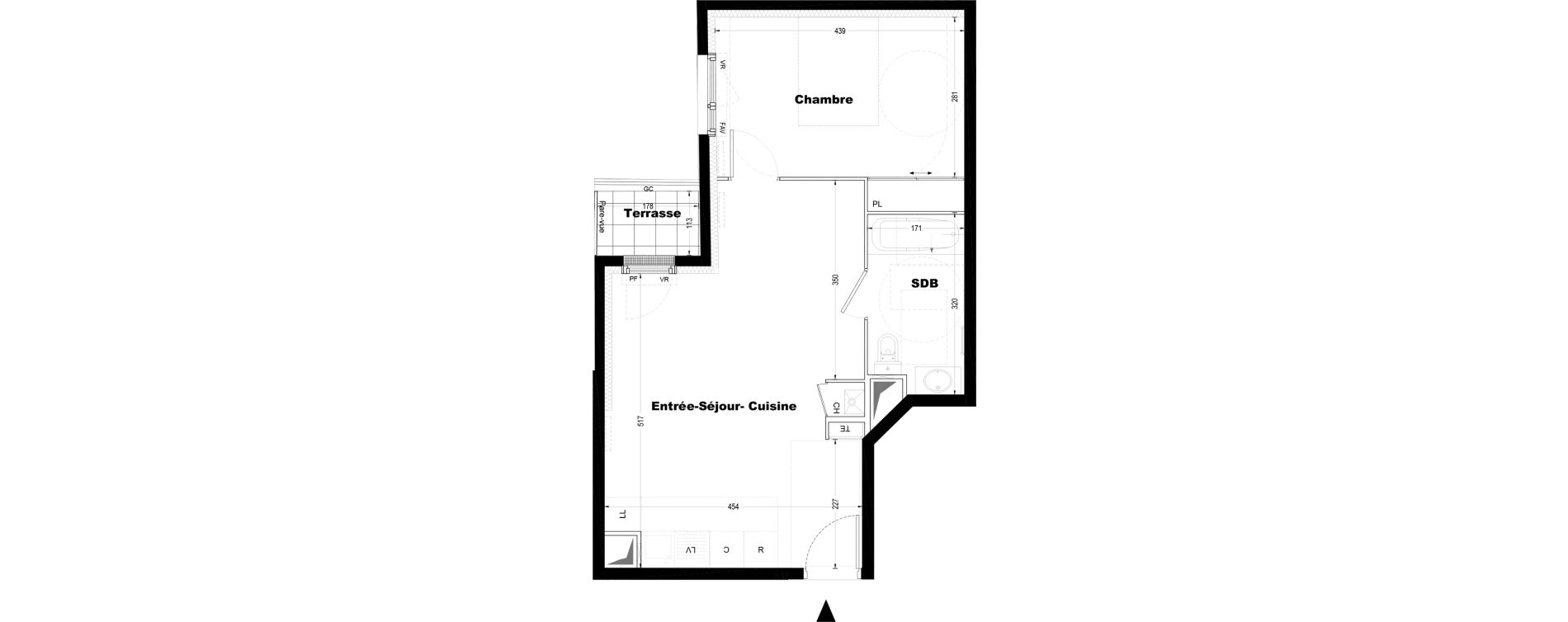 Appartement T2 de 45,17 m2 &agrave; Saintry-Sur-Seine Centre
