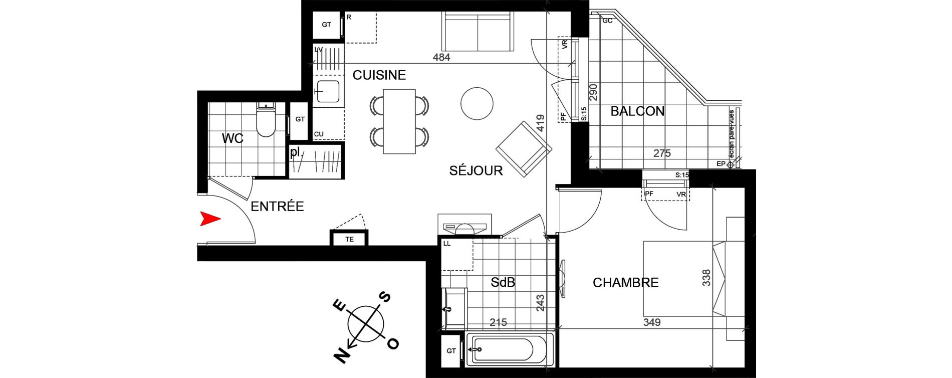 Appartement T2 de 41,30 m2 &agrave; Savigny-Sur-Orge Centre