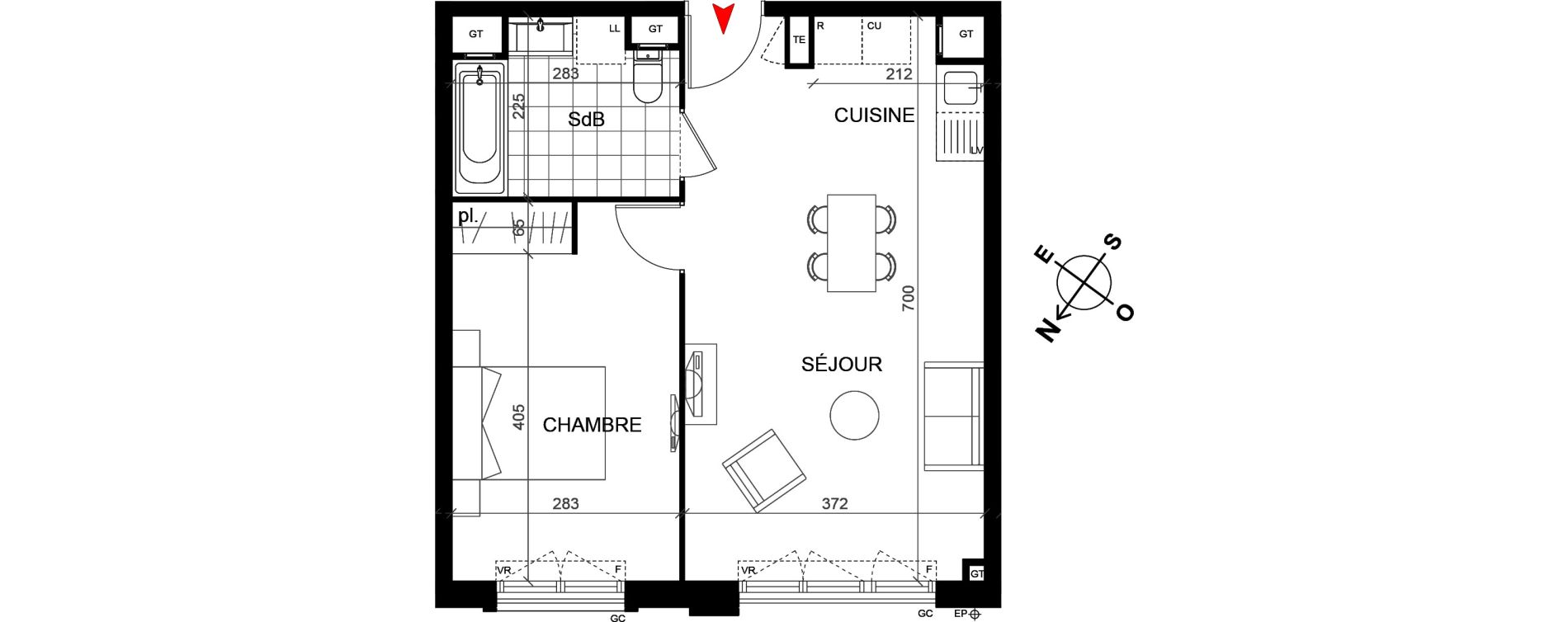 Appartement T2 de 44,40 m2 &agrave; Savigny-Sur-Orge Centre