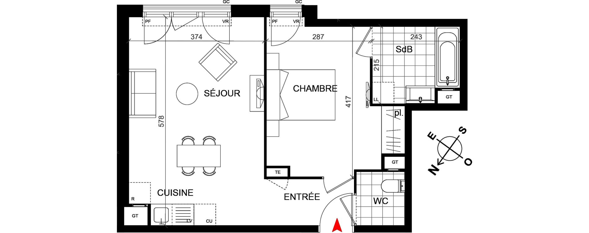 Appartement T2 de 44,80 m2 &agrave; Savigny-Sur-Orge Centre