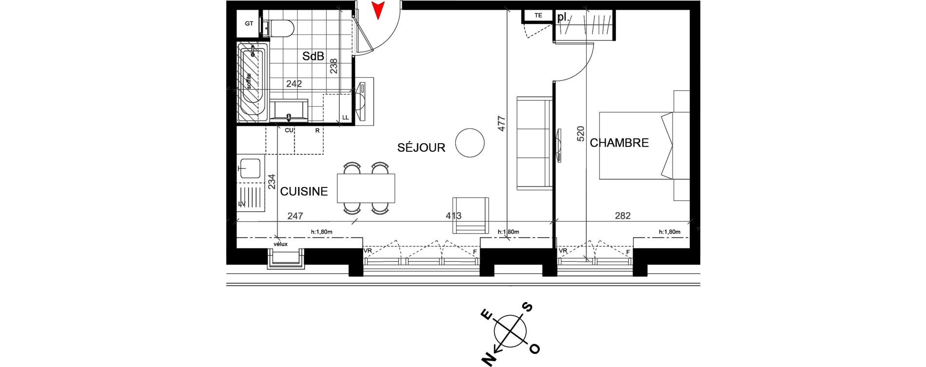 Appartement T2 de 45,80 m2 &agrave; Savigny-Sur-Orge Centre
