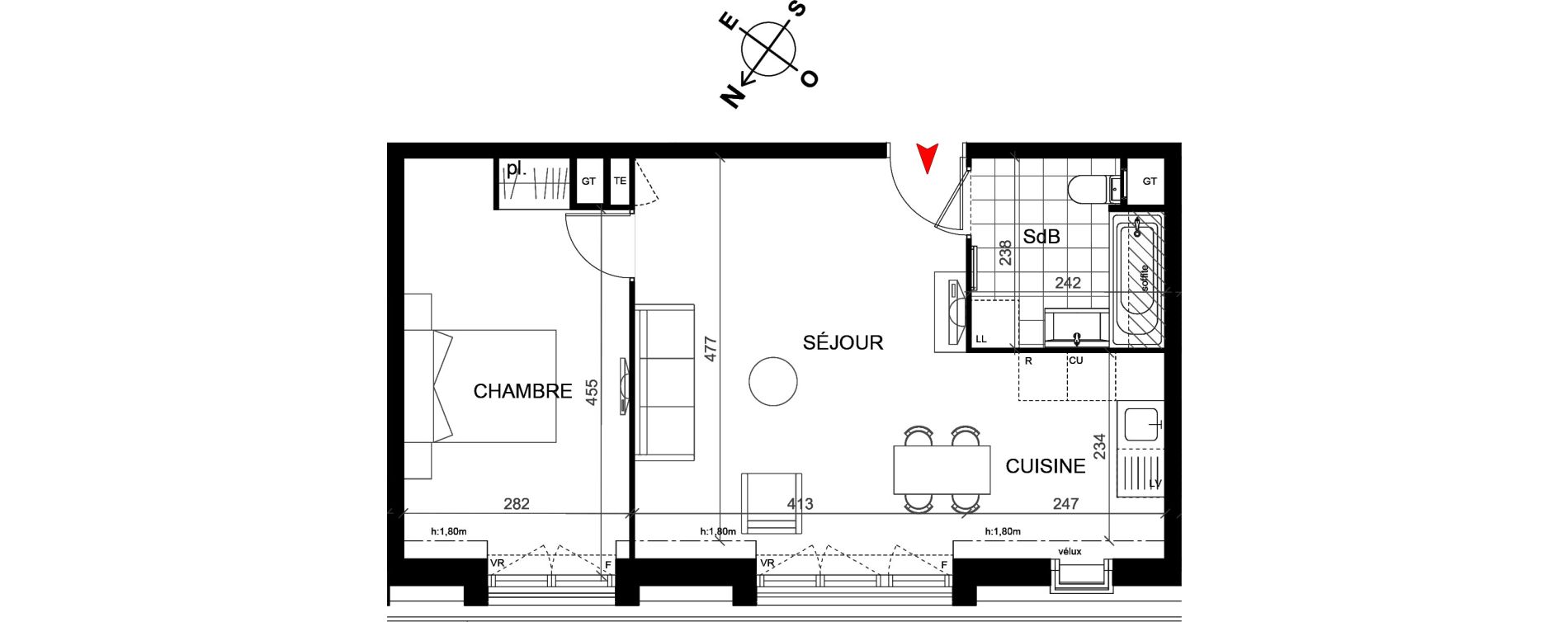 Appartement T2 de 45,60 m2 &agrave; Savigny-Sur-Orge Centre