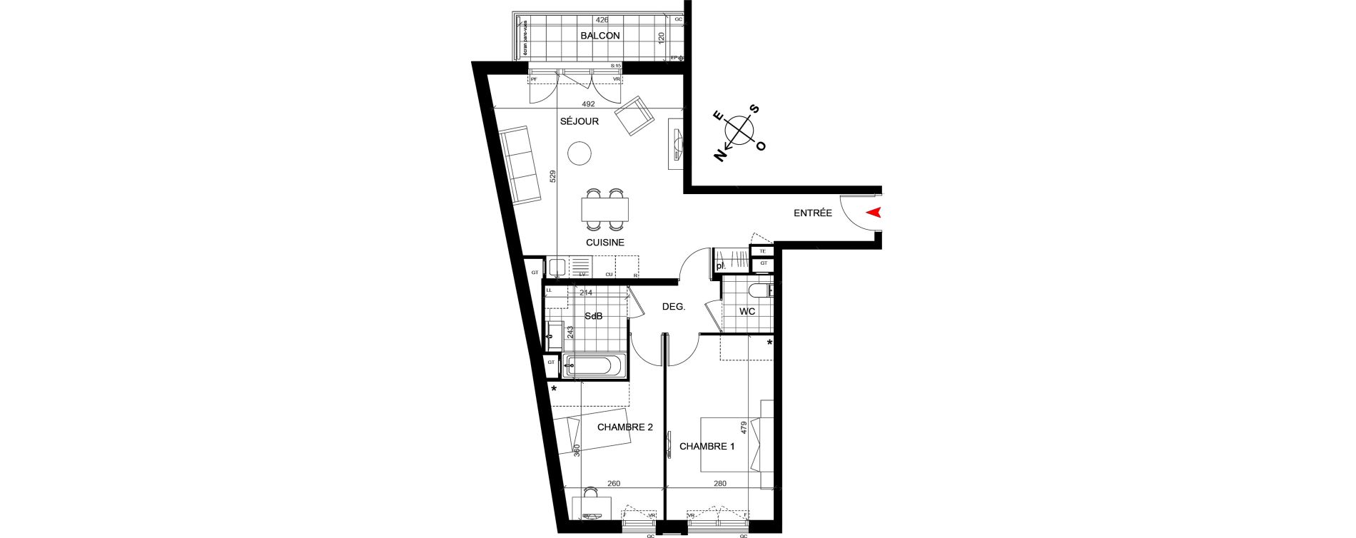Appartement T3 de 65,80 m2 &agrave; Savigny-Sur-Orge Centre
