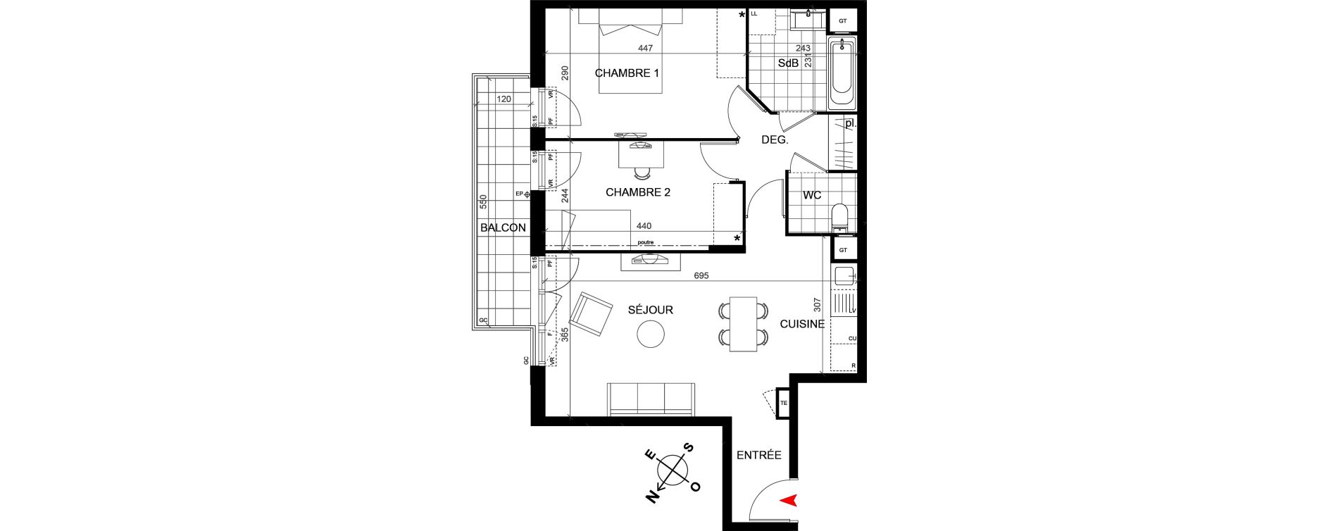 Appartement T3 de 62,50 m2 &agrave; Savigny-Sur-Orge Centre