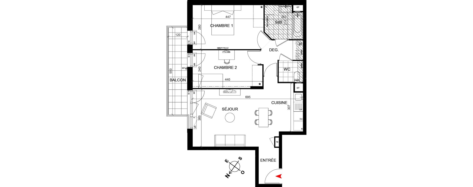 Appartement T3 de 61,70 m2 &agrave; Savigny-Sur-Orge Centre