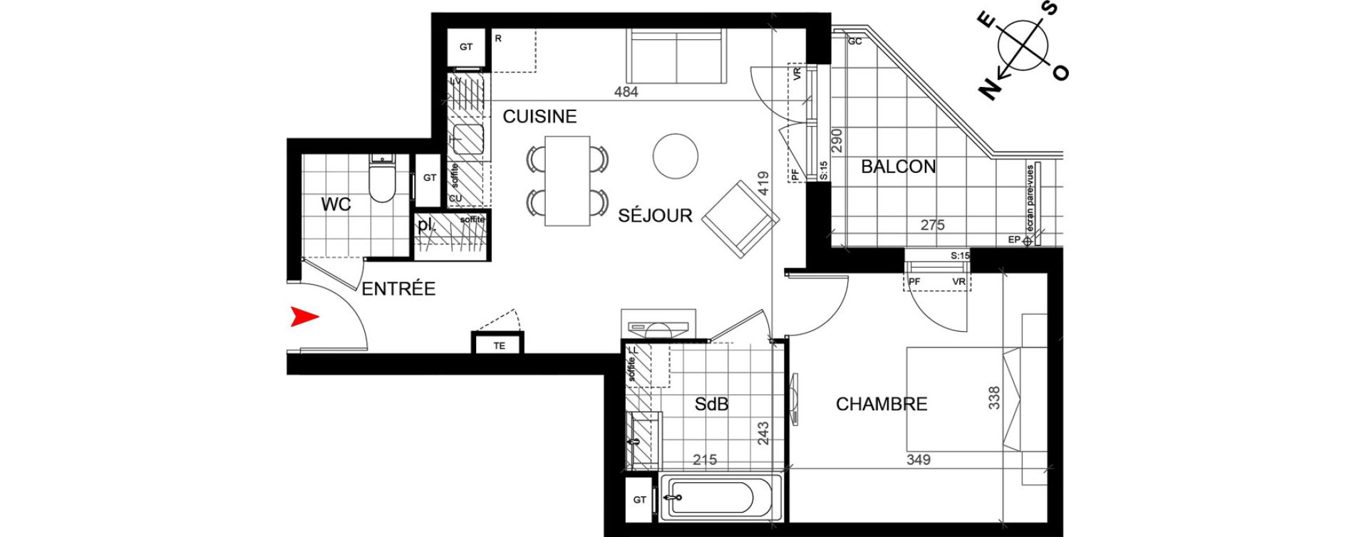 Appartement T2 de 41,30 m2 &agrave; Savigny-Sur-Orge Centre
