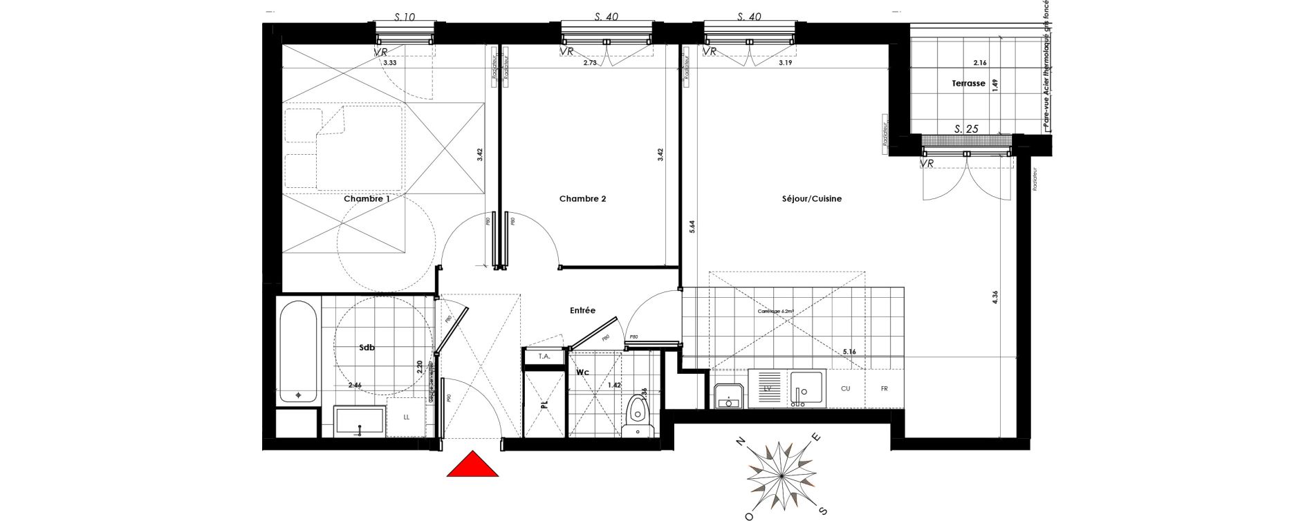 Appartement T3 de 61,83 m2 &agrave; Savigny-Sur-Orge Centre