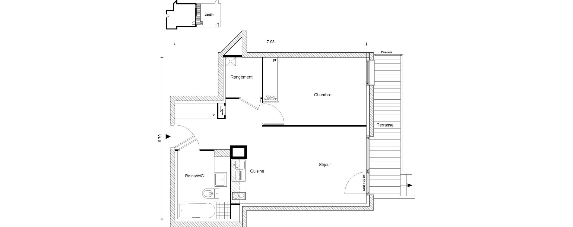 Appartement T2 de 43,81 m2 &agrave; Savigny-Sur-Orge Champagne - tilleul
