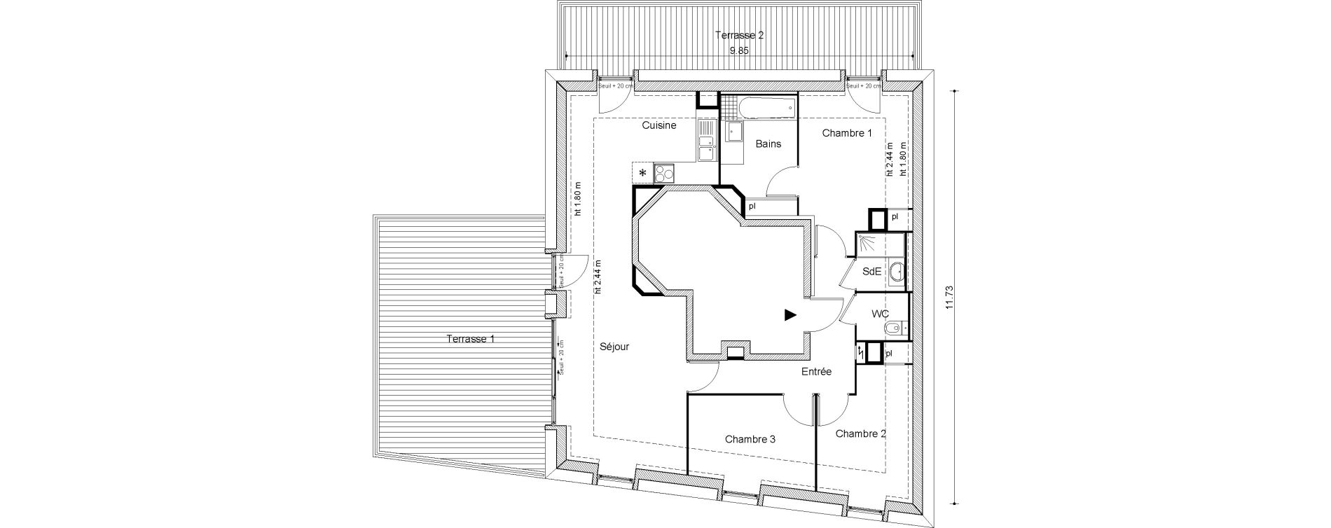Appartement T4 de 83,99 m2 &agrave; Savigny-Sur-Orge Champagne - tilleul