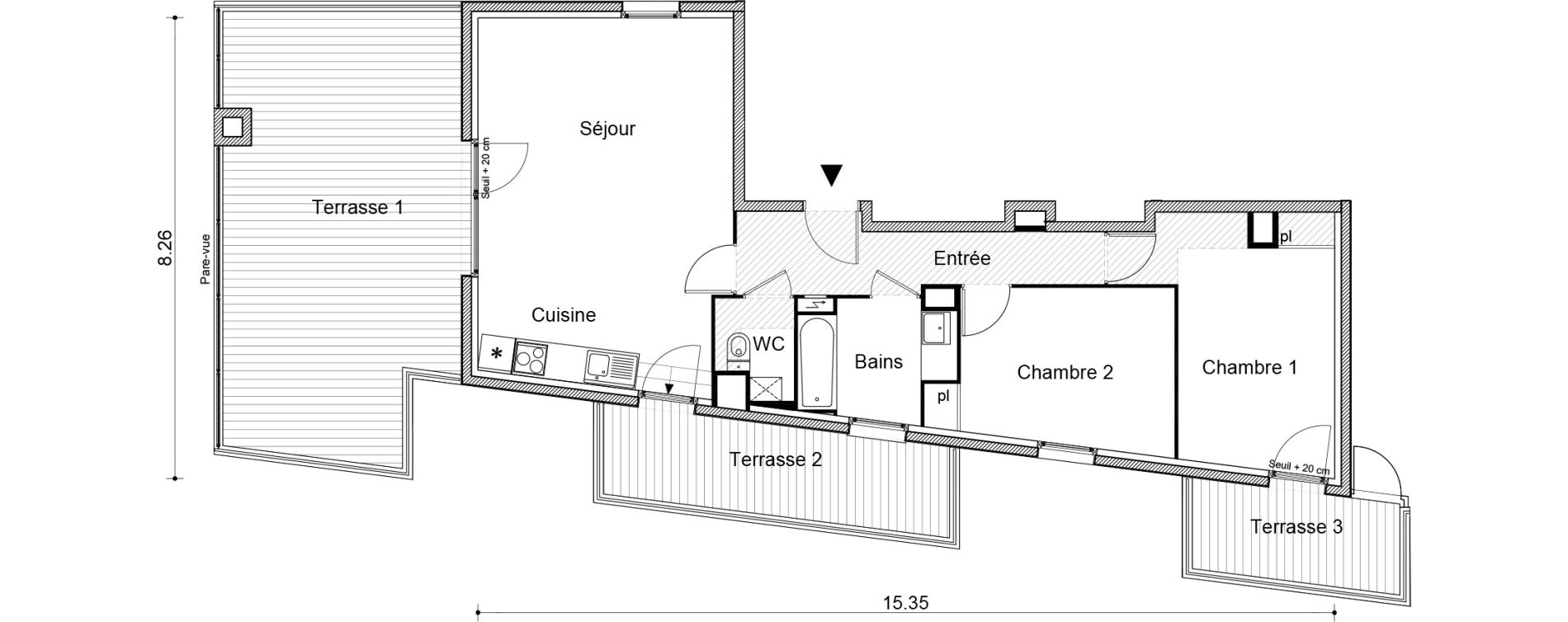 Appartement T3 de 70,34 m2 &agrave; Savigny-Sur-Orge Champagne - tilleul