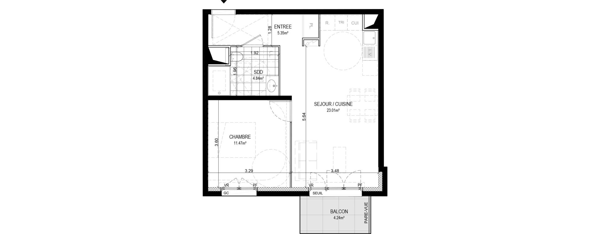 Appartement T2 de 44,67 m2 &agrave; Savigny-Sur-Orge Centre