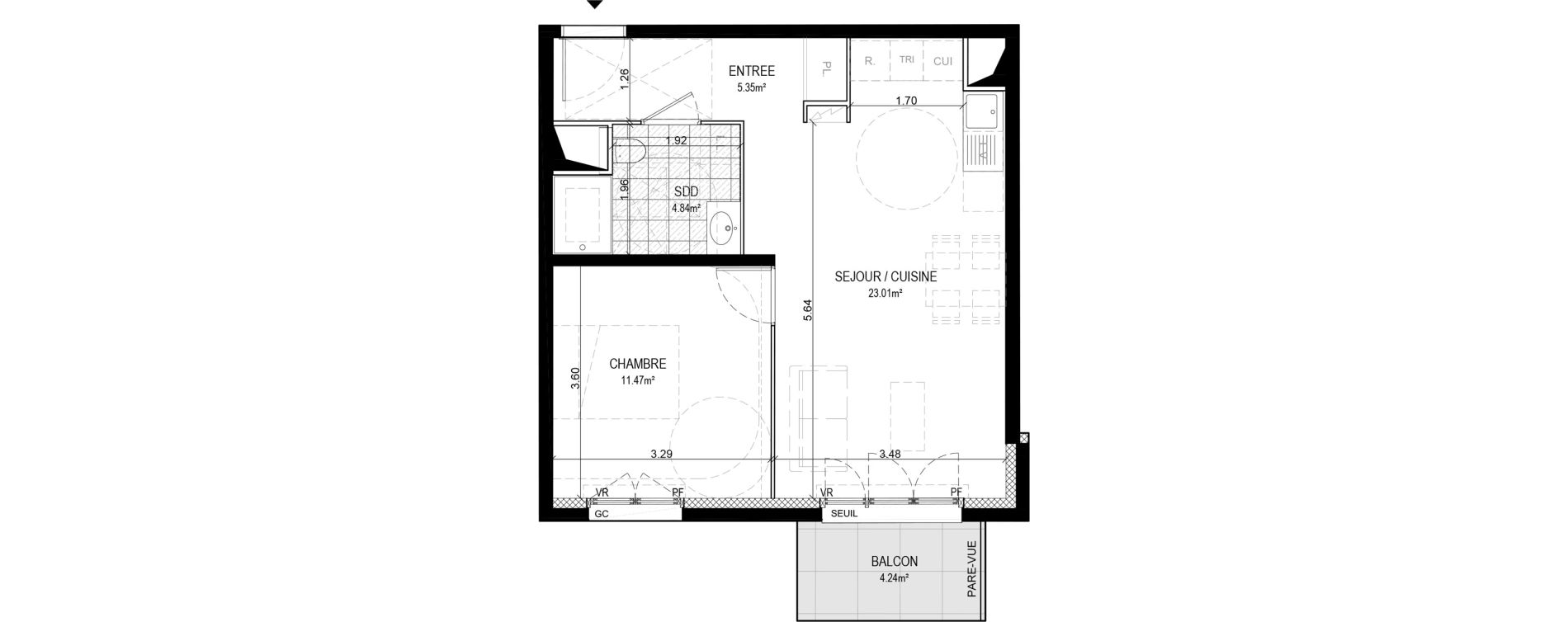 Appartement T2 de 44,67 m2 &agrave; Savigny-Sur-Orge Centre