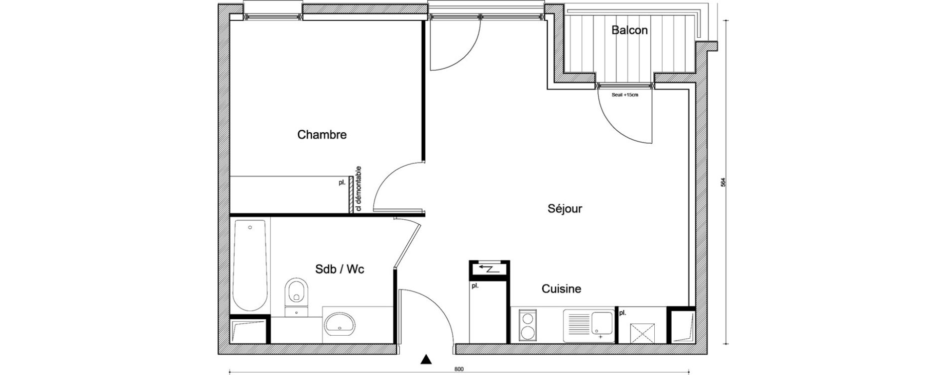 Appartement T2 de 40,72 m2 &agrave; Savigny-Sur-Orge Champagne - tilleul