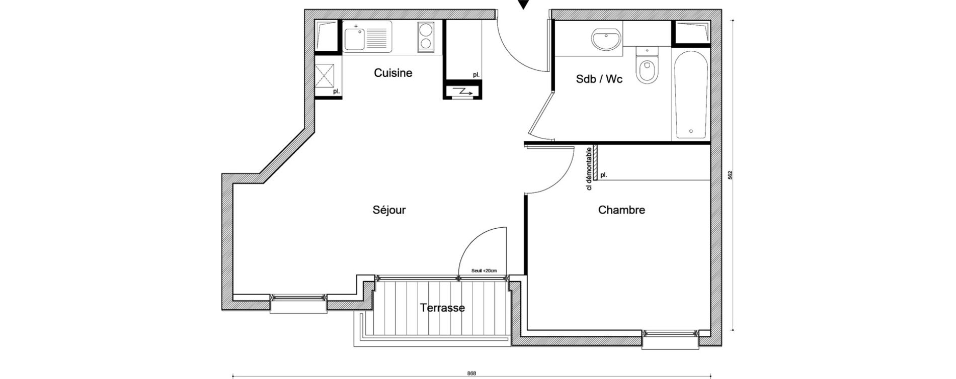 Appartement T2 de 38,98 m2 &agrave; Savigny-Sur-Orge Champagne - tilleul
