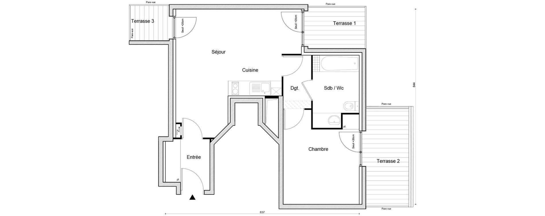 Appartement T2 de 47,40 m2 &agrave; Savigny-Sur-Orge Centre