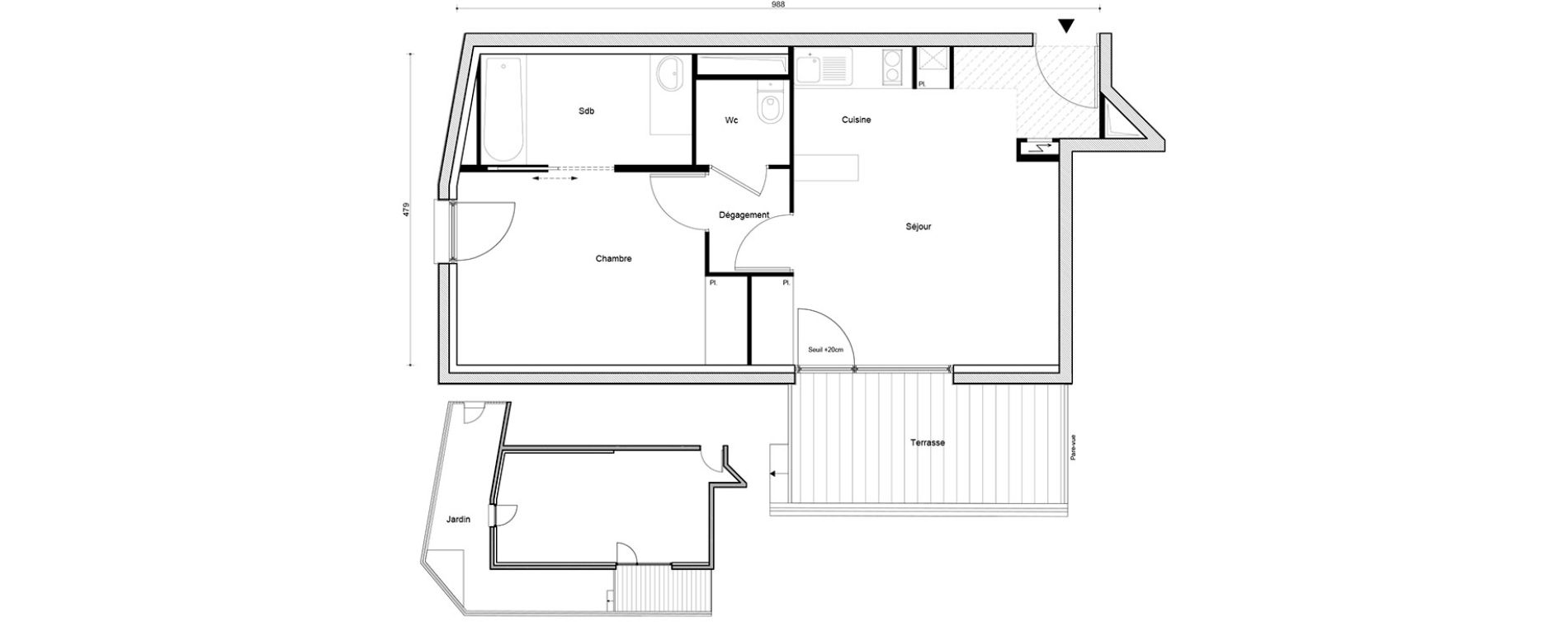 Appartement T2 de 43,27 m2 &agrave; Savigny-Sur-Orge Centre