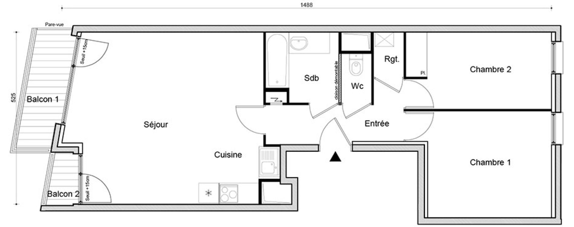 Appartement T3 de 66,62 m2 &agrave; Savigny-Sur-Orge Centre