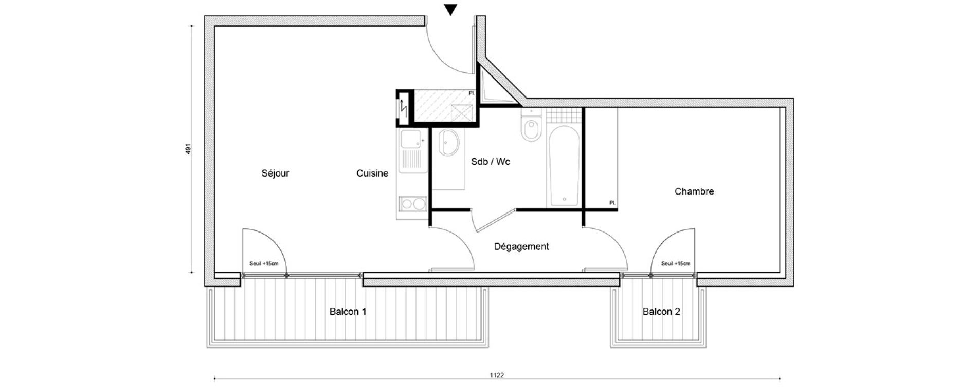 Appartement T2 de 44,41 m2 &agrave; Savigny-Sur-Orge Centre