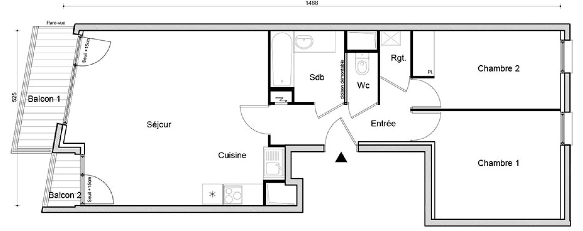 Appartement T3 de 66,62 m2 &agrave; Savigny-Sur-Orge Centre