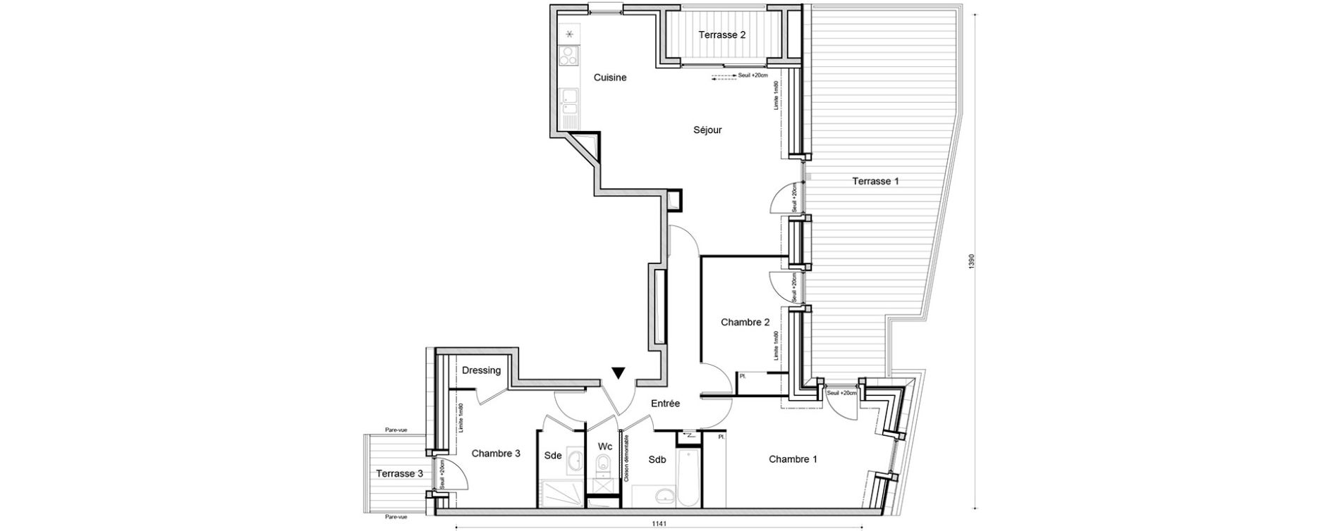 Appartement T4 de 81,92 m2 &agrave; Savigny-Sur-Orge Centre