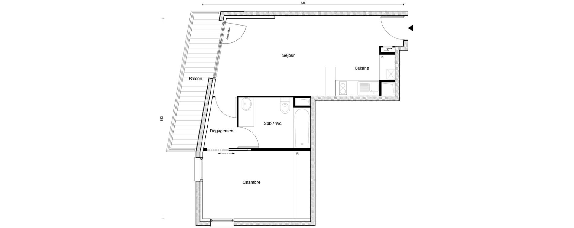 Appartement T2 de 45,23 m2 &agrave; Savigny-Sur-Orge Centre