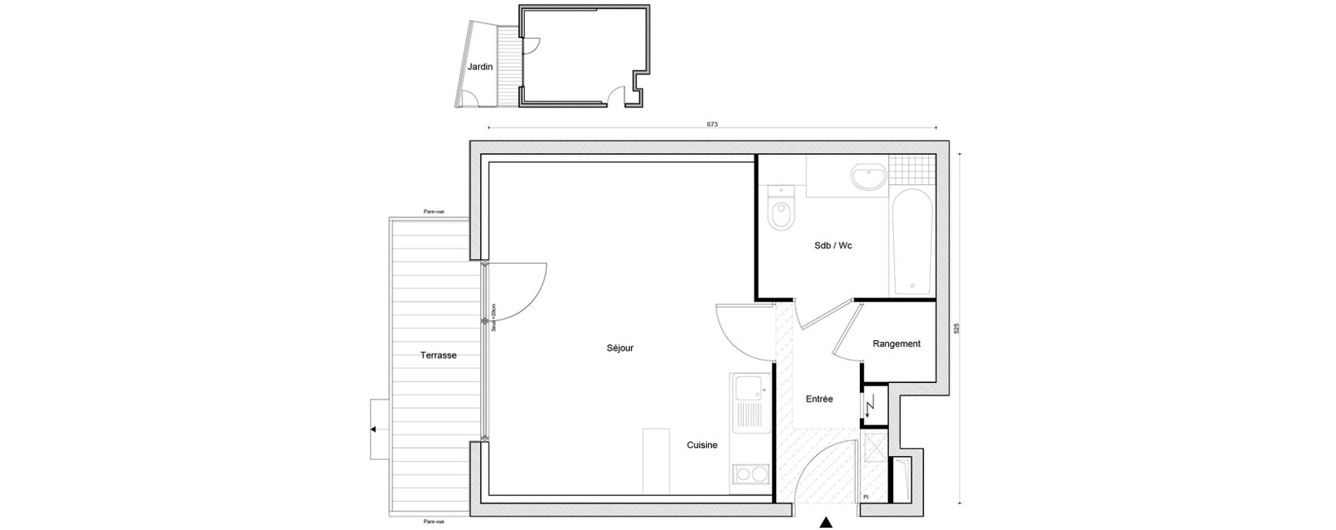 Appartement T1 bis de 32,29 m2 &agrave; Savigny-Sur-Orge Centre