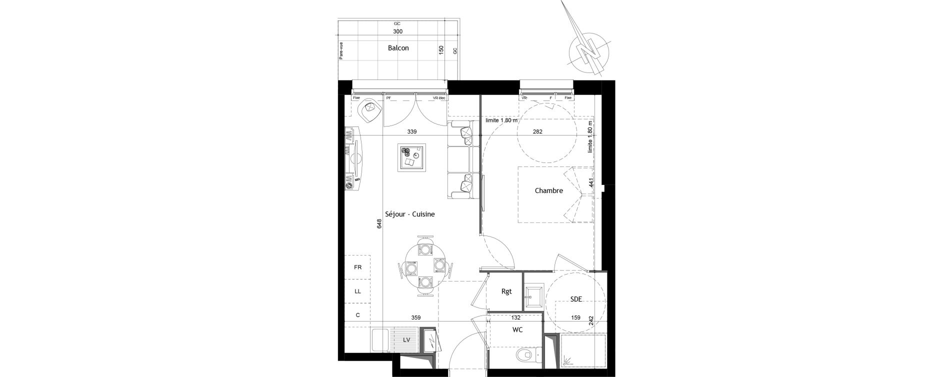 Appartement T2 de 40,78 m2 &agrave; Soisy-Sur-Seine Les bords de seine