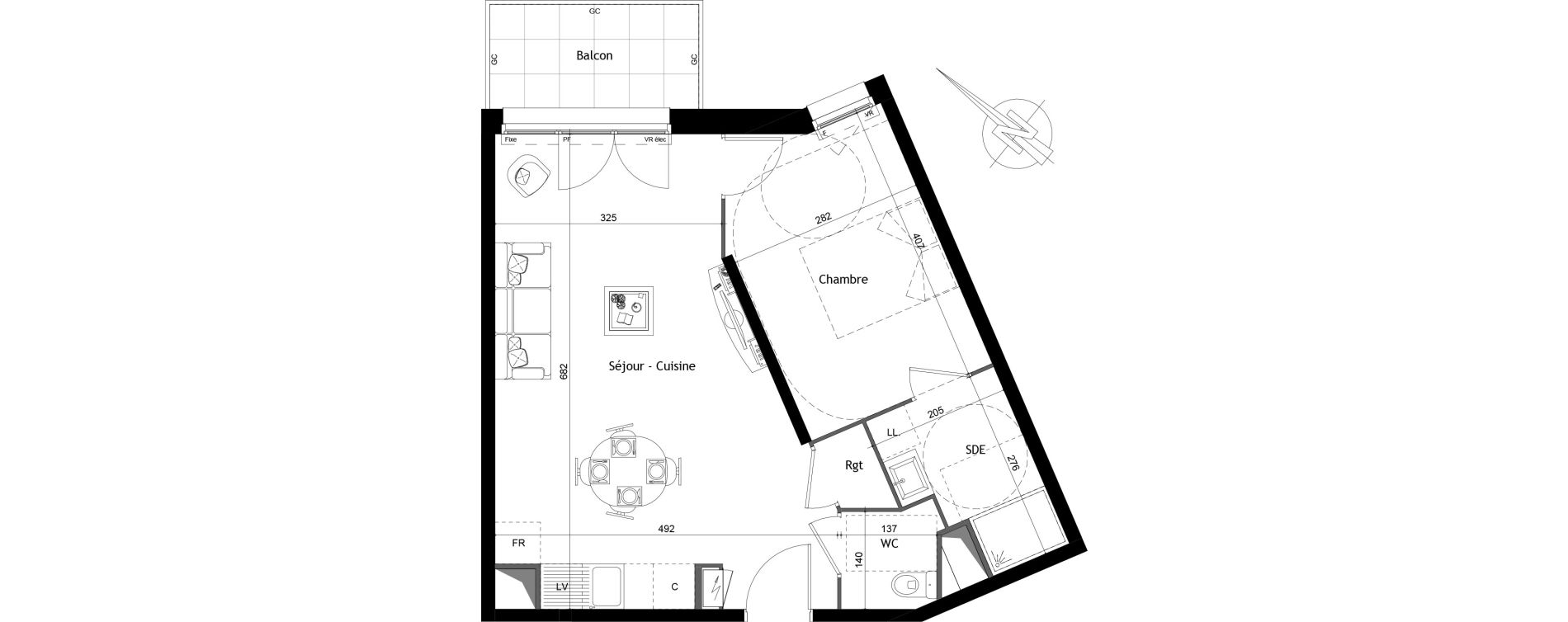 Appartement T2 de 45,78 m2 &agrave; Soisy-Sur-Seine Les bords de seine