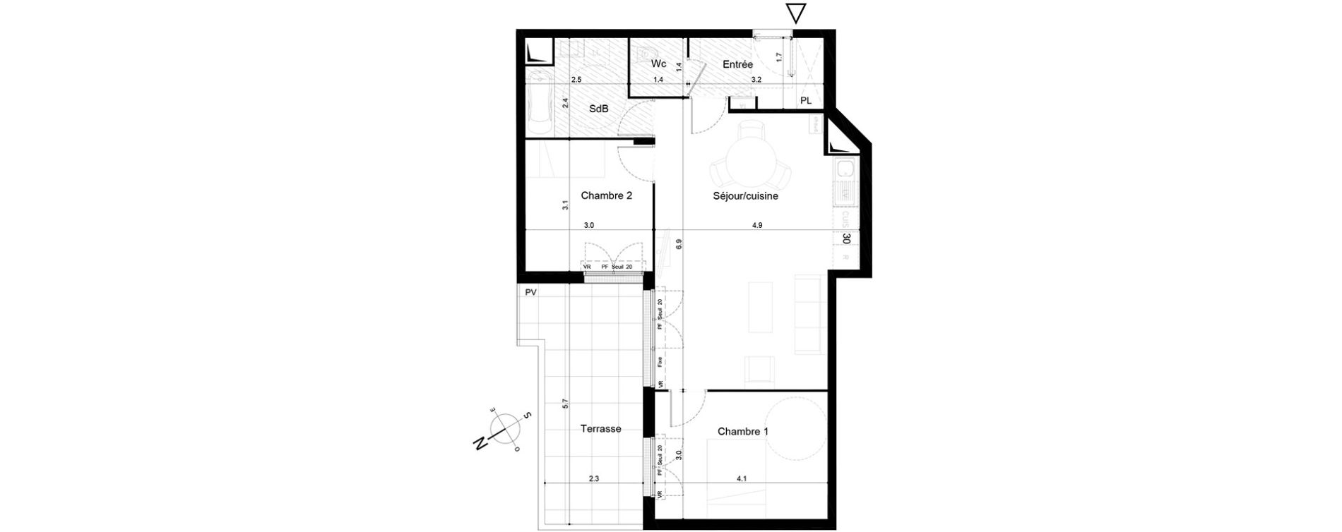 Appartement T3 de 64,50 m2 &agrave; Tigery Plessis-saucourt