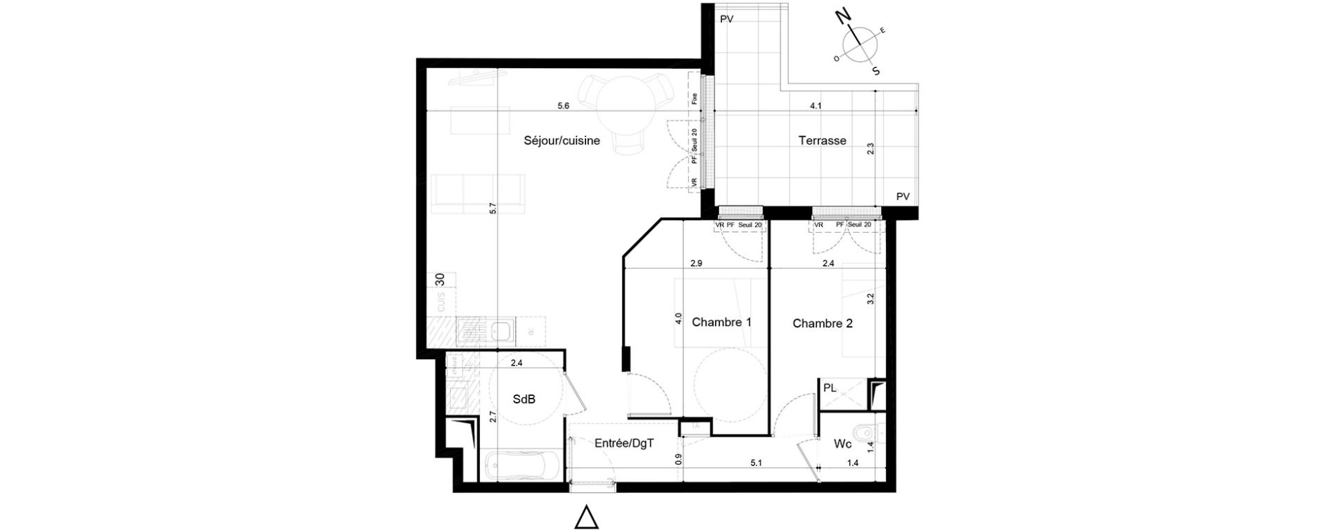 Appartement T3 de 63,35 m2 &agrave; Tigery Plessis-saucourt