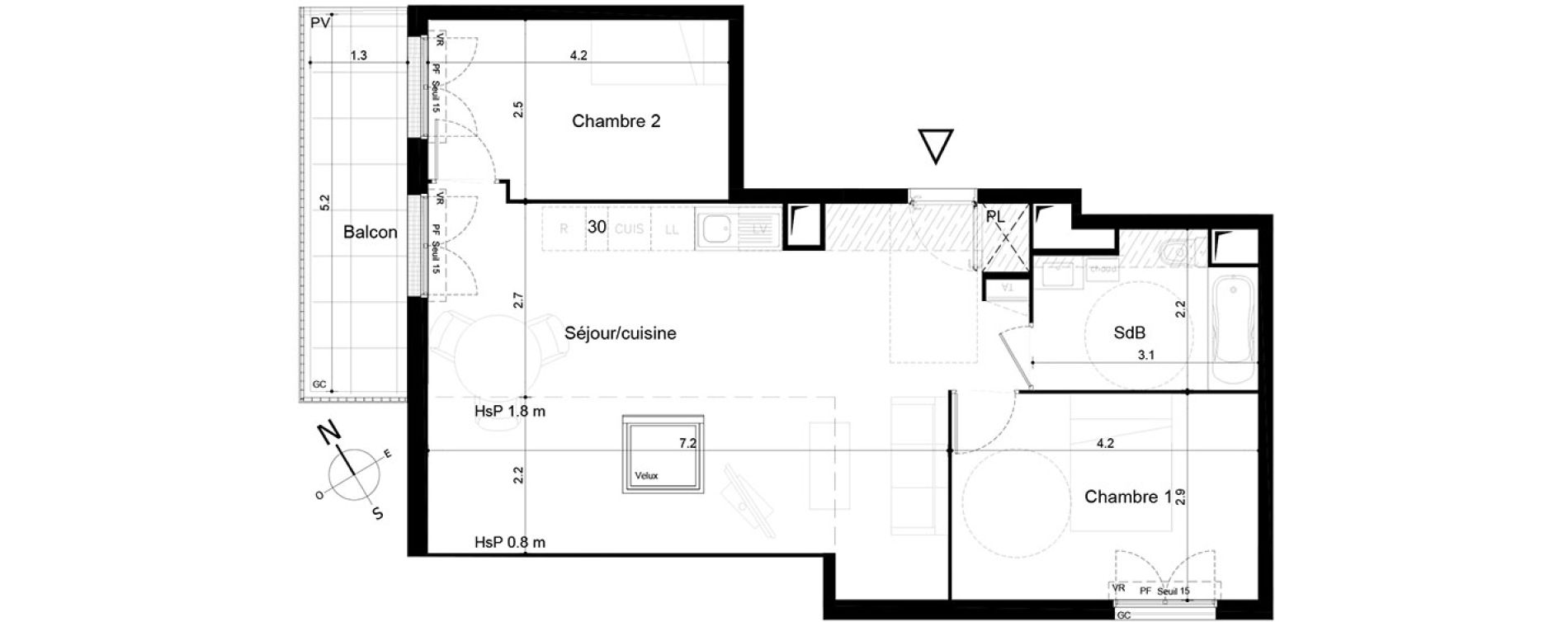 Appartement T3 de 54,40 m2 &agrave; Tigery Plessis-saucourt