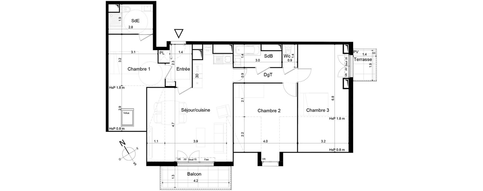 Appartement T4 de 78,44 m2 &agrave; Tigery Plessis-saucourt