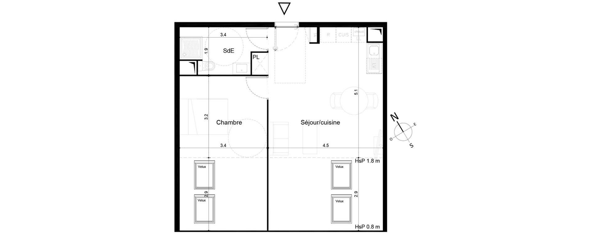 Appartement T2 de 39,52 m2 &agrave; Tigery Plessis-saucourt