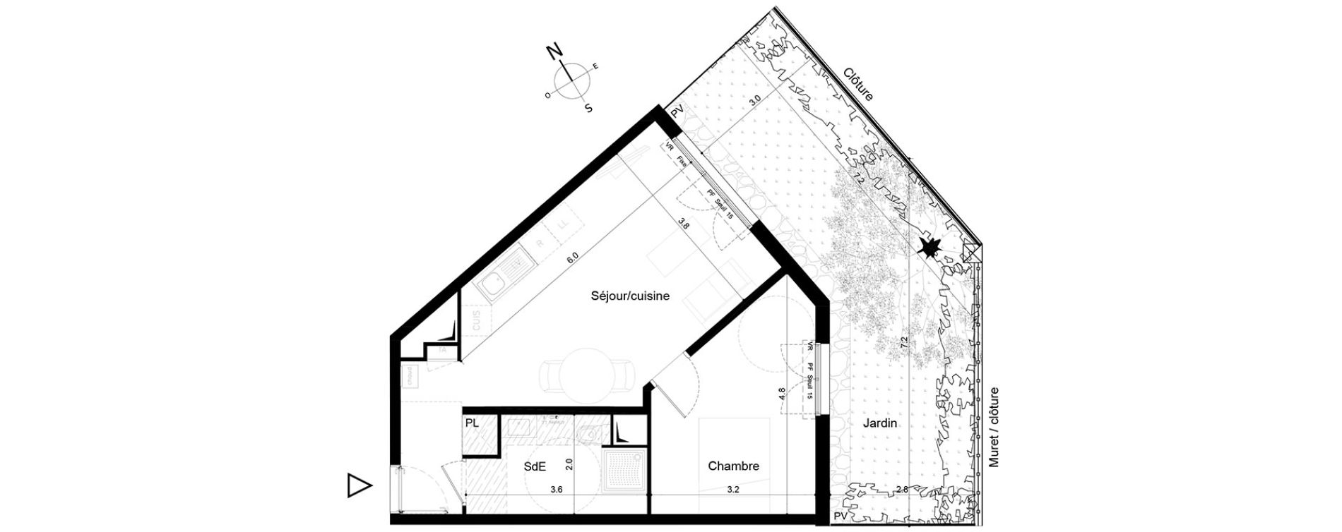 Appartement T2 de 43,66 m2 &agrave; Tigery Plessis-saucourt