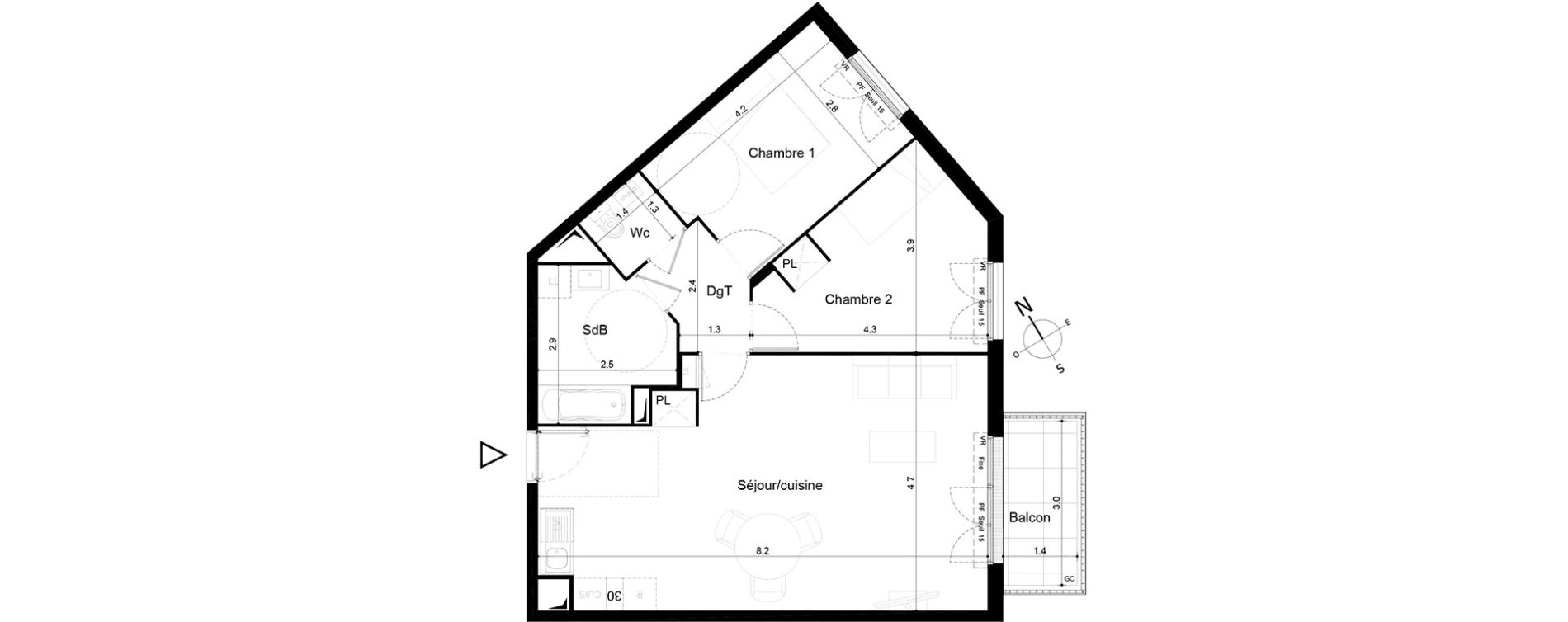 Appartement T3 de 68,35 m2 &agrave; Tigery Plessis-saucourt