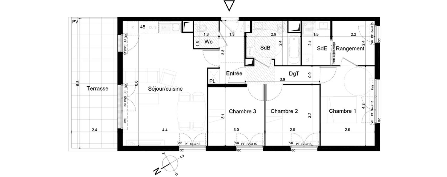 Appartement T4 de 83,79 m2 &agrave; Tigery Plessis-saucourt