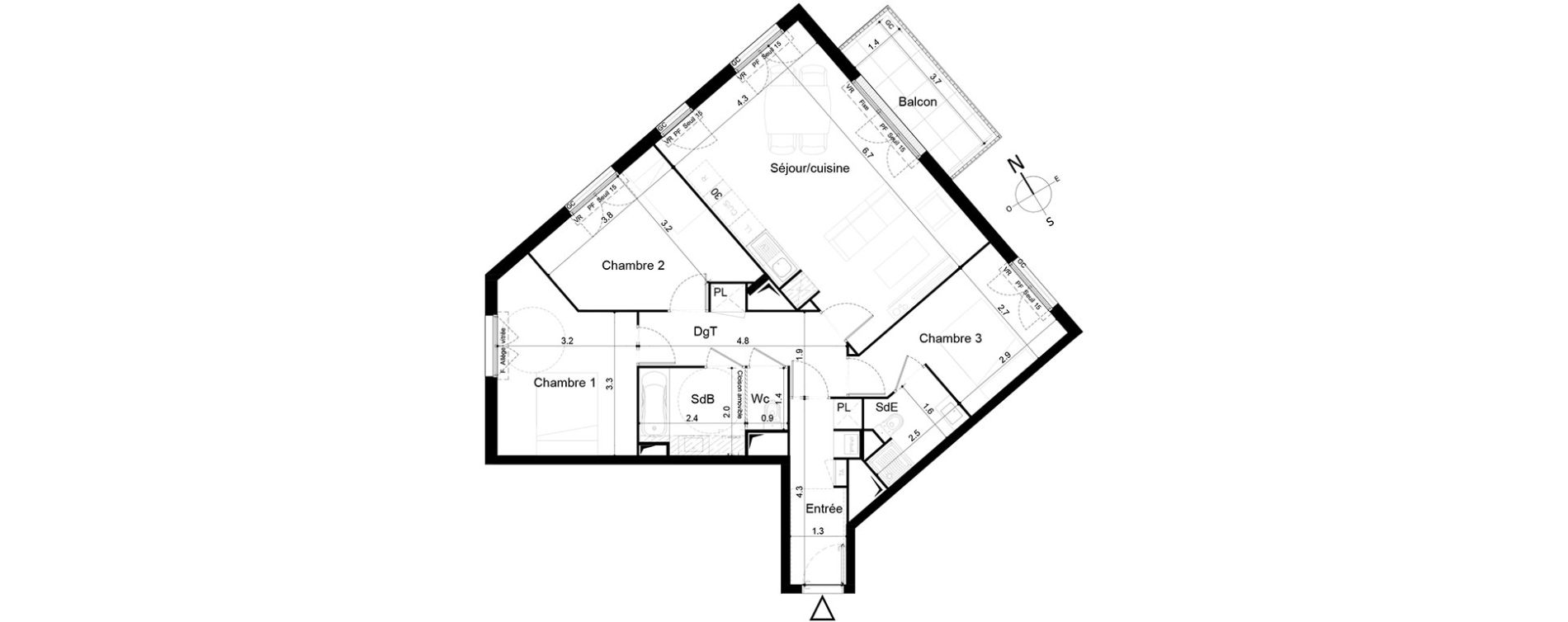 Appartement T4 de 83,84 m2 &agrave; Tigery Plessis-saucourt
