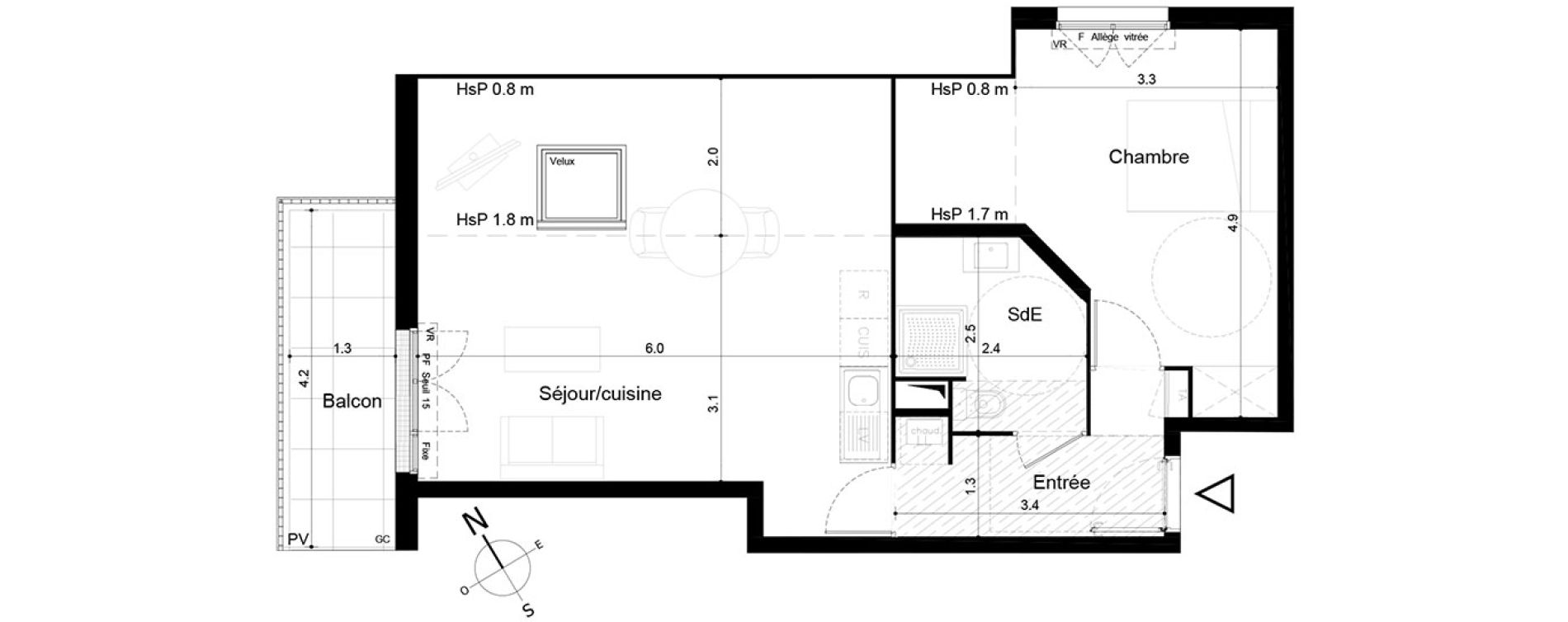 Appartement T2 de 43,33 m2 &agrave; Tigery Plessis-saucourt