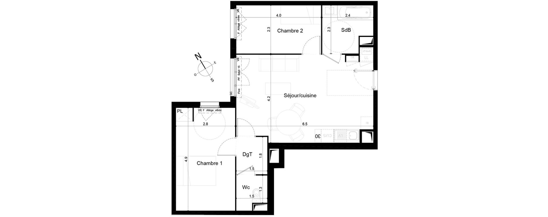 Appartement T3 de 59,16 m2 &agrave; Tigery Plessis-saucourt